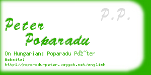 peter poparadu business card